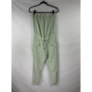 YFB Young Fabulous Broke Kennedy Strapless Jumpsuit Mint Green Small Linen Blend